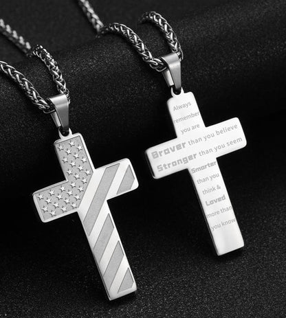 Collier patriotique Cross Faith 