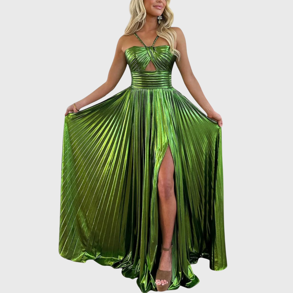 Robe longue métallisée