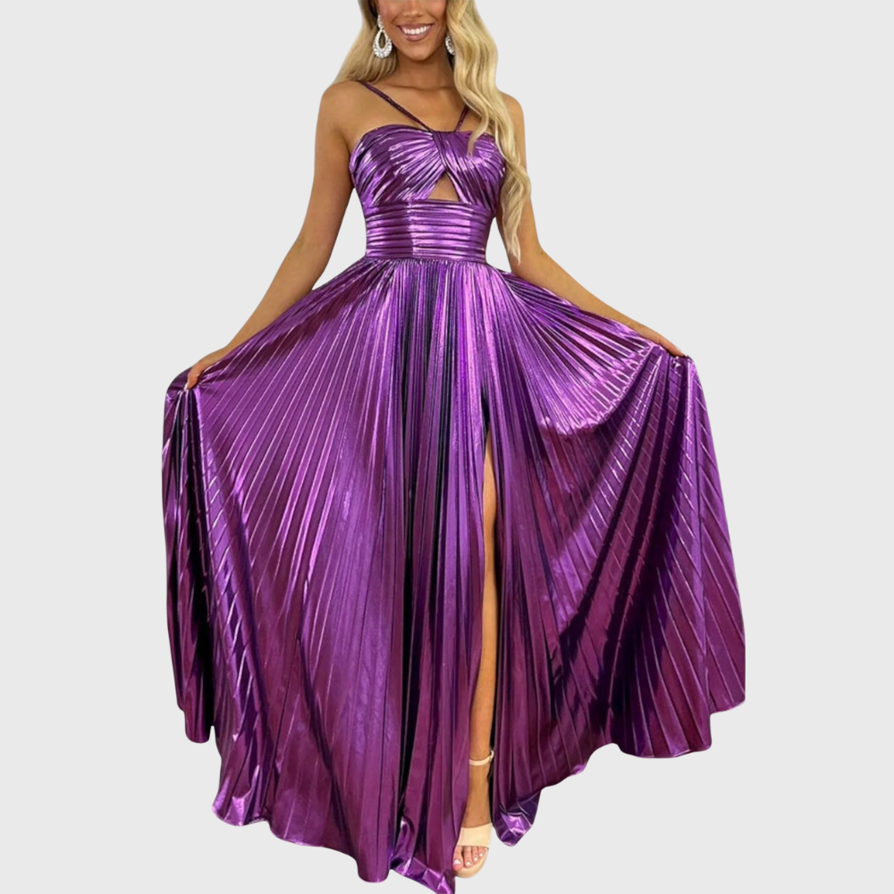 Robe longue métallisée