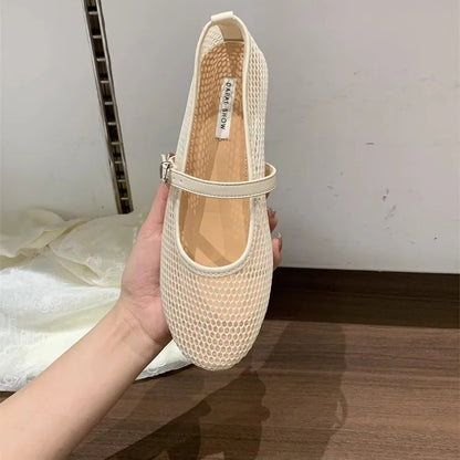 Lina | Mesh Mary Jane Ballet Flats