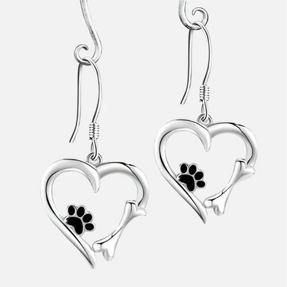Brisia™ | Silver Heart Footprint Earrings