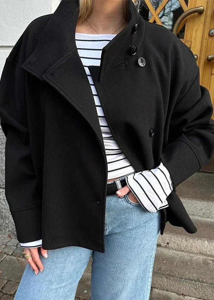 Manteau en laine Clarissa à col montant