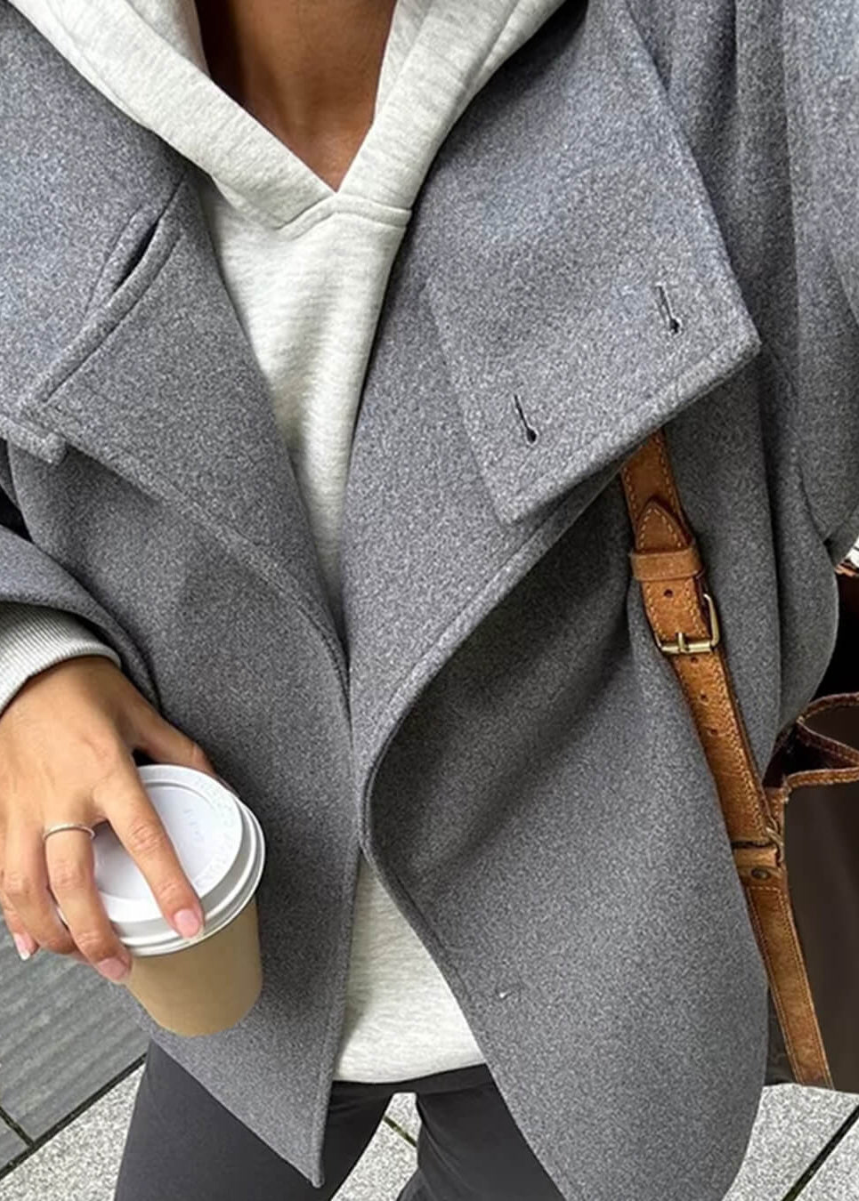 Manteau en laine Clarissa à col montant