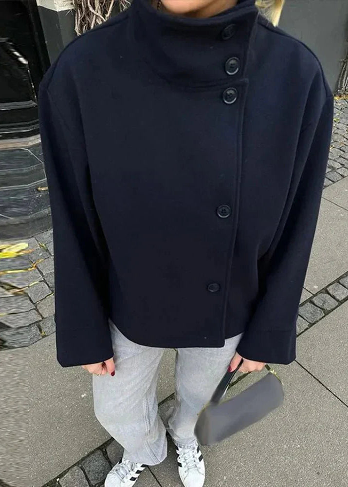 Manteau en laine Clarissa à col montant