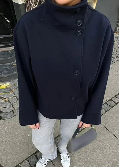 Manteau en laine Clarissa à col montant