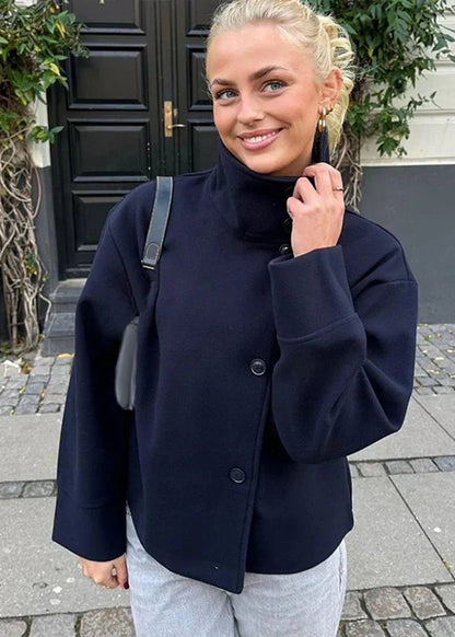 Manteau en laine Clarissa à col montant