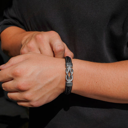 Bracelet Nœud Infini pour Fils - Coffret Cadeau Nom Gravé