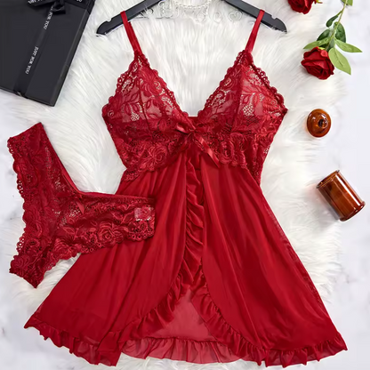 NATALIA | Pyjama de luxe en satin et dentelle – 1 acheté, 1 offert