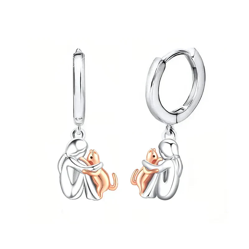 Lily™ | Cat Icon Earrings (Round Closure)