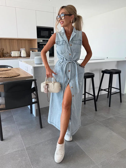 Isabelle | Robe longue en jean