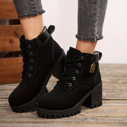 Mara | Platform Lace-Up Heeled Ankle Boots