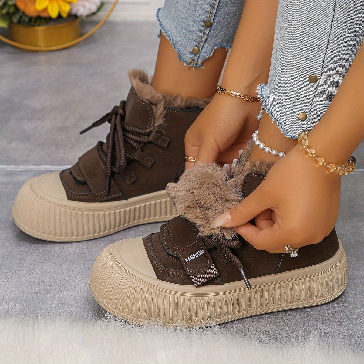 Nora | Plush-Lined Mid-Top Winter Boots