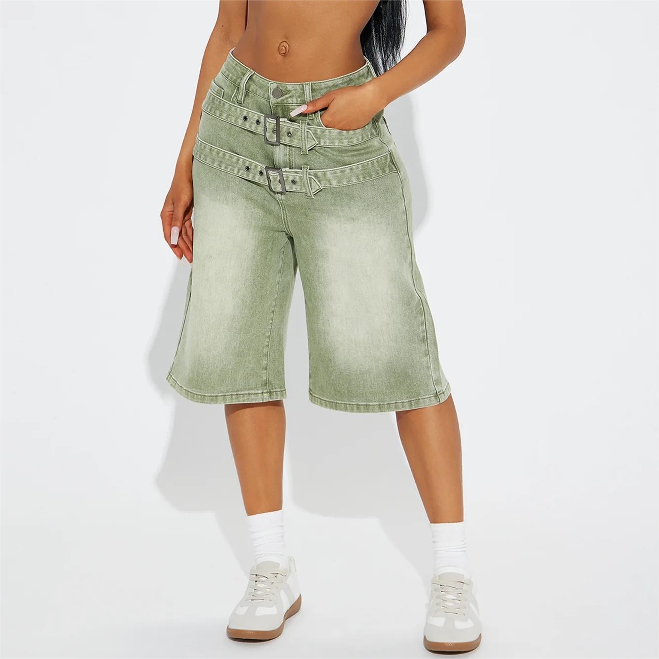 Jorts courts à double ceinture Y2K