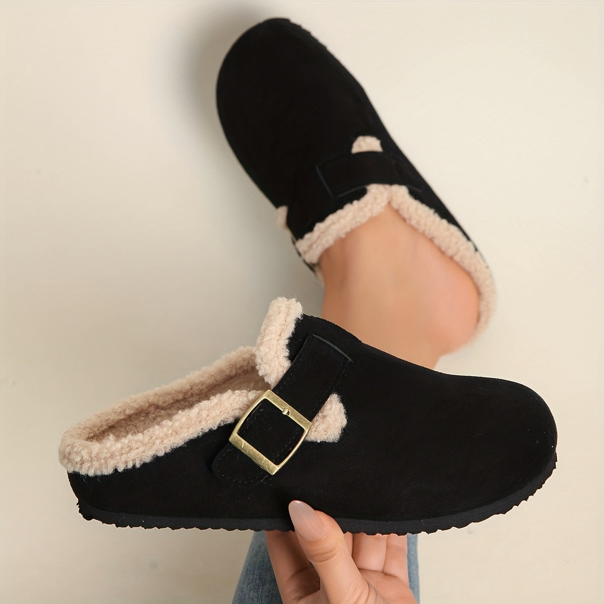Luna | Plush-Lined Platform Mules
