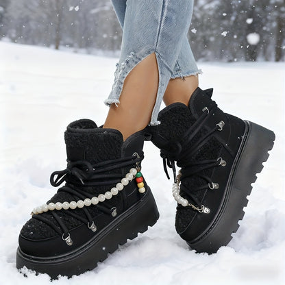 Aria | Women’s Plush Lace-Up Winter Platform Boots