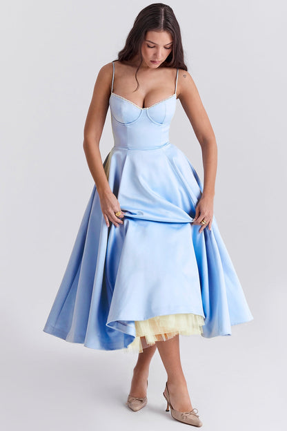 Robe mi-longue en tulle Cindy
