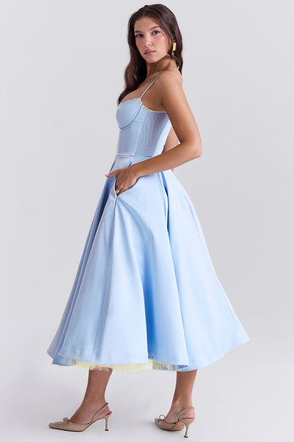 Robe mi-longue en tulle Cindy
