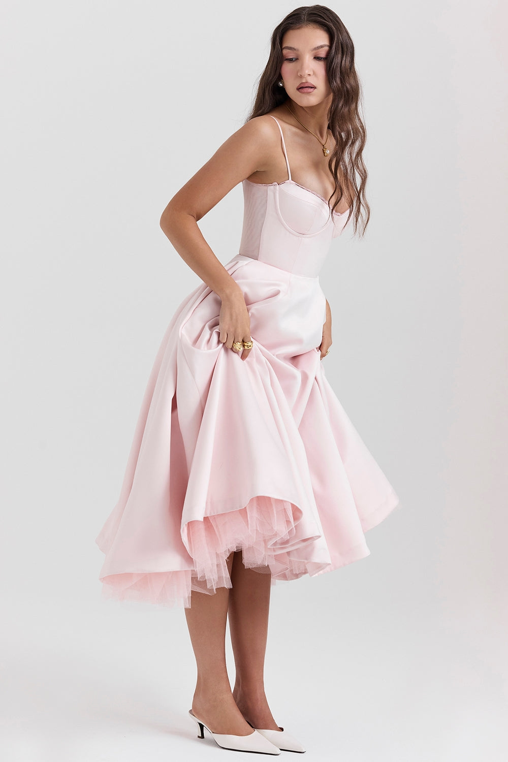 Robe mi-longue en tulle Cindy