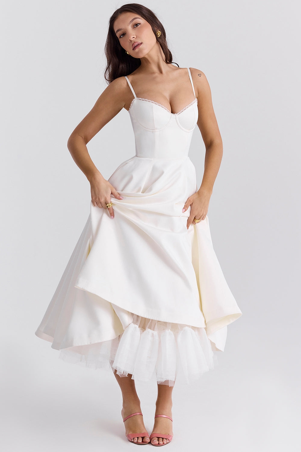 Robe mi-longue en tulle Cindy