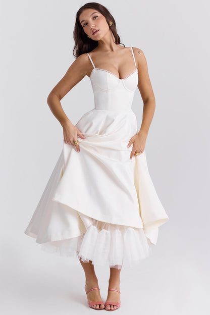 Robe mi-longue en tulle Cindy