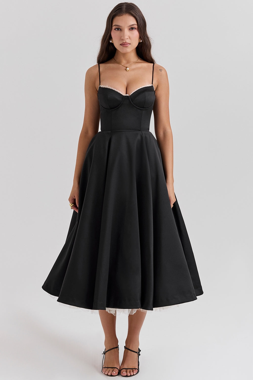 Robe mi-longue en tulle Cindy