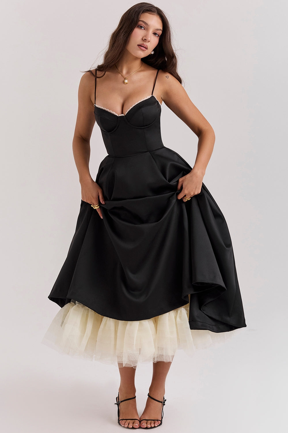 Robe mi-longue en tulle Cindy