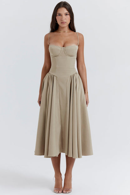 Robe mi-longue corset Céline
