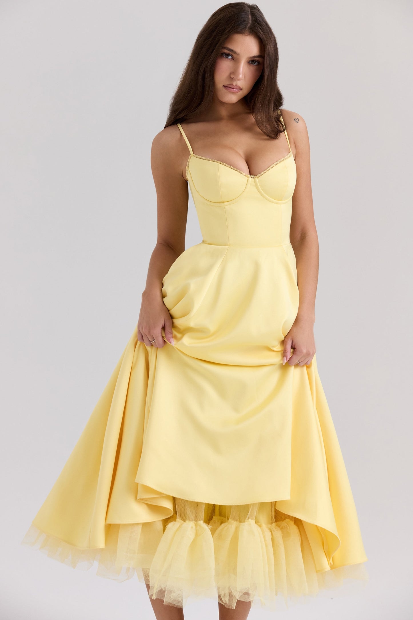 Robe mi-longue en tulle Cindy