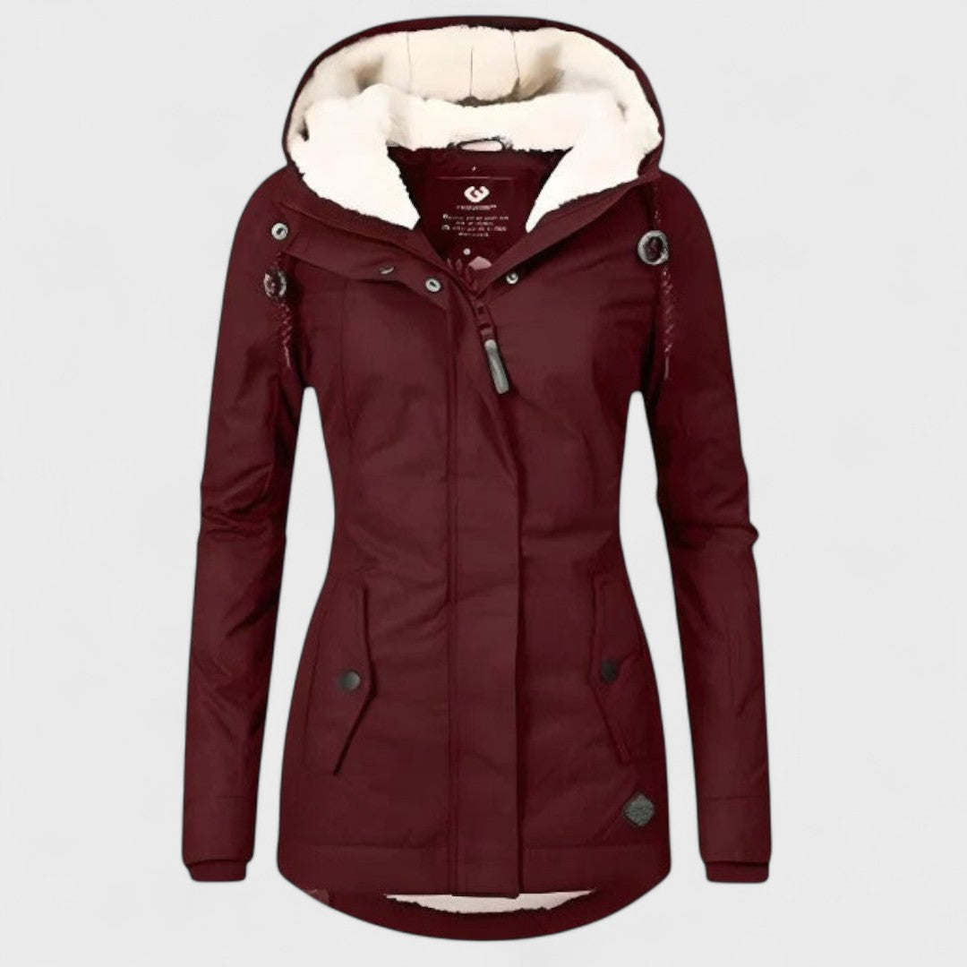 Veste chaude et imperméable à capuche pour femme