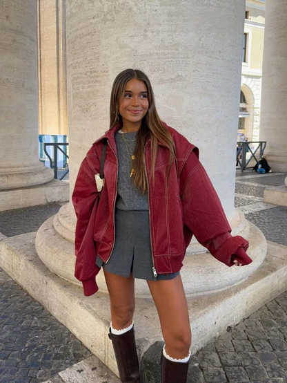 Veste Maria oversize contrastée 
