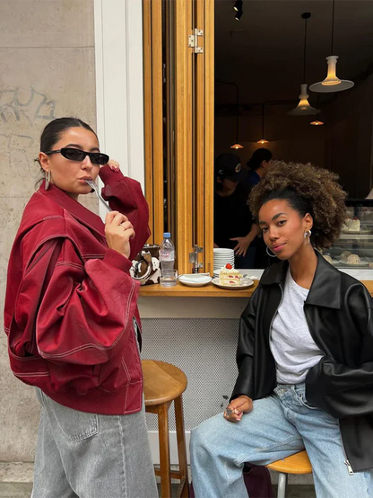 Veste Maria oversize contrastée 