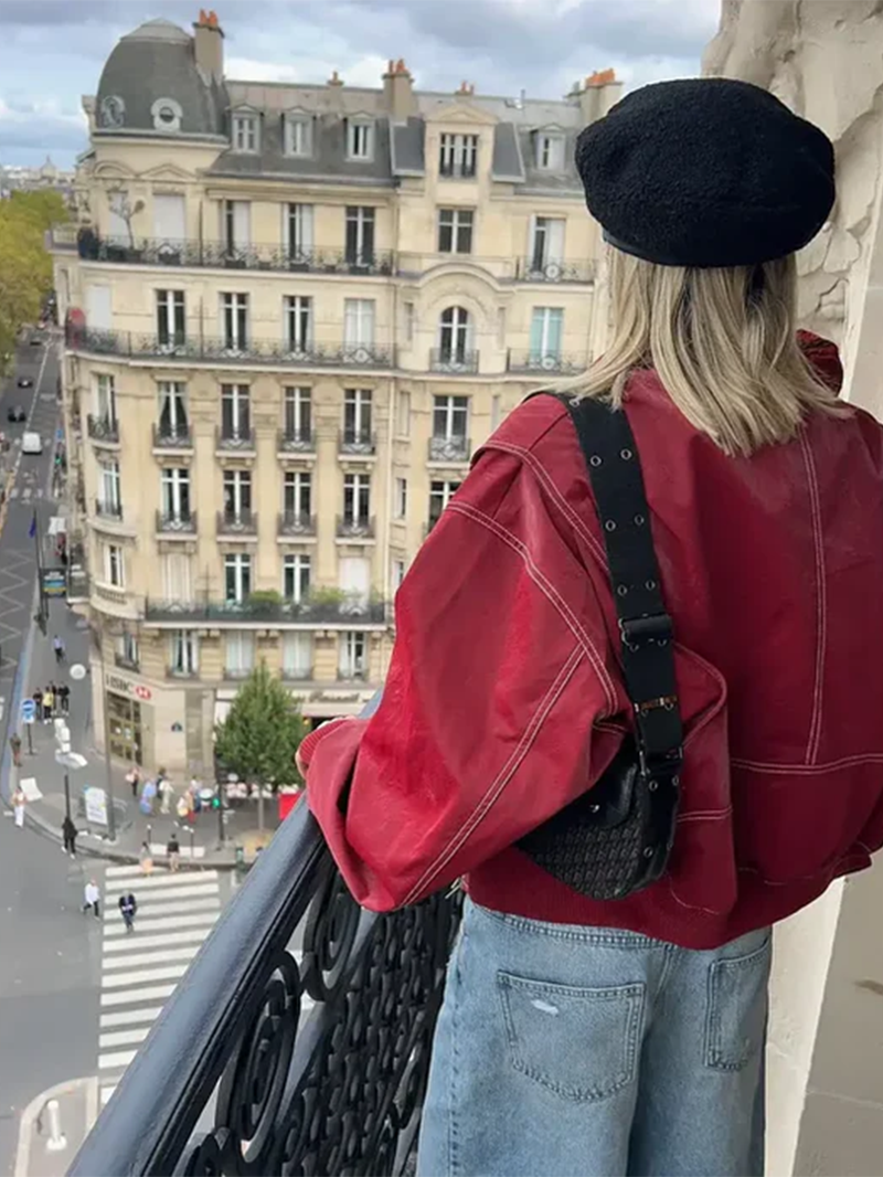 Veste Maria oversize contrastée 