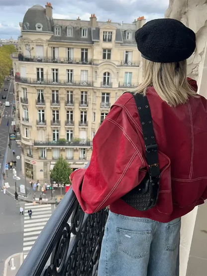 Veste Maria oversize contrastée 