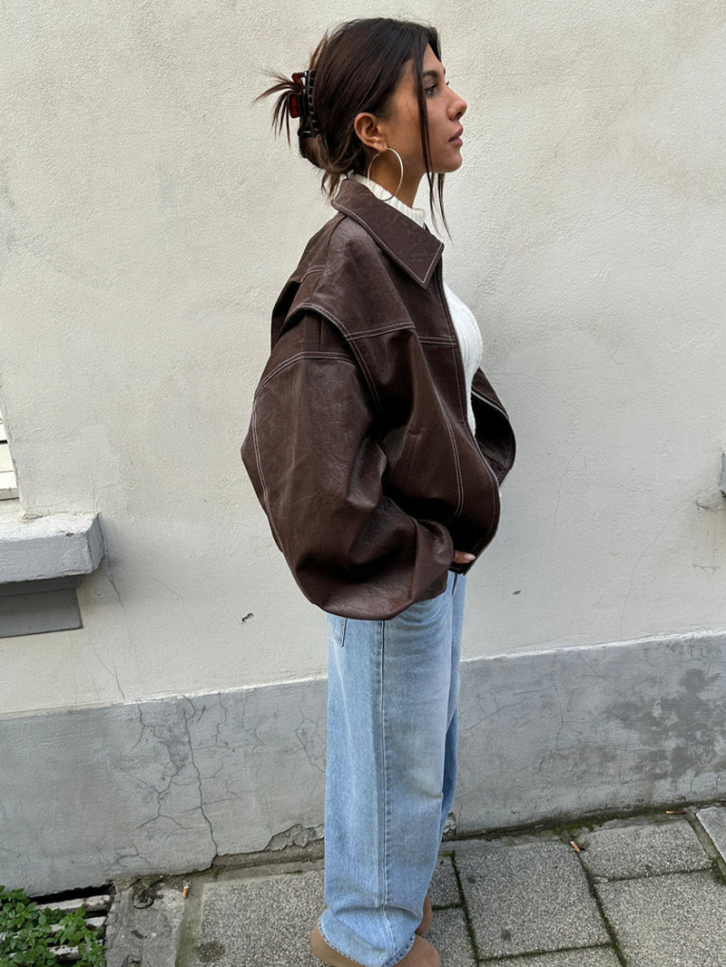 Veste Maria oversize contrastée 