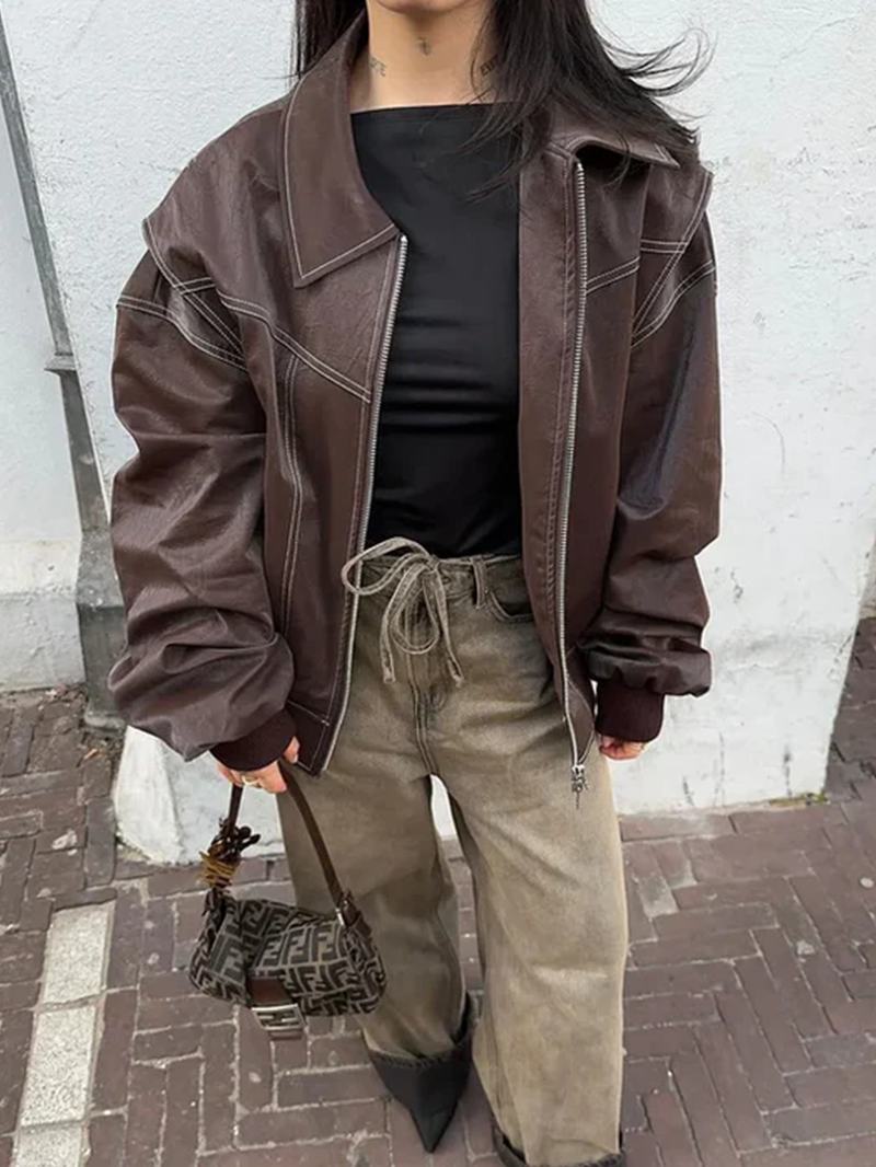 Veste Maria oversize contrastée 