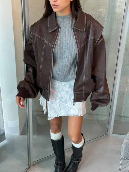 Veste Maria oversize contrastée 