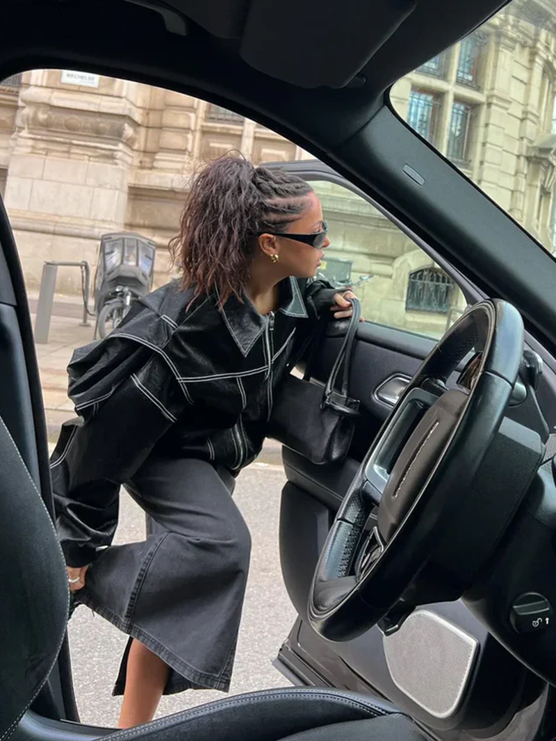 Veste Maria oversize contrastée 