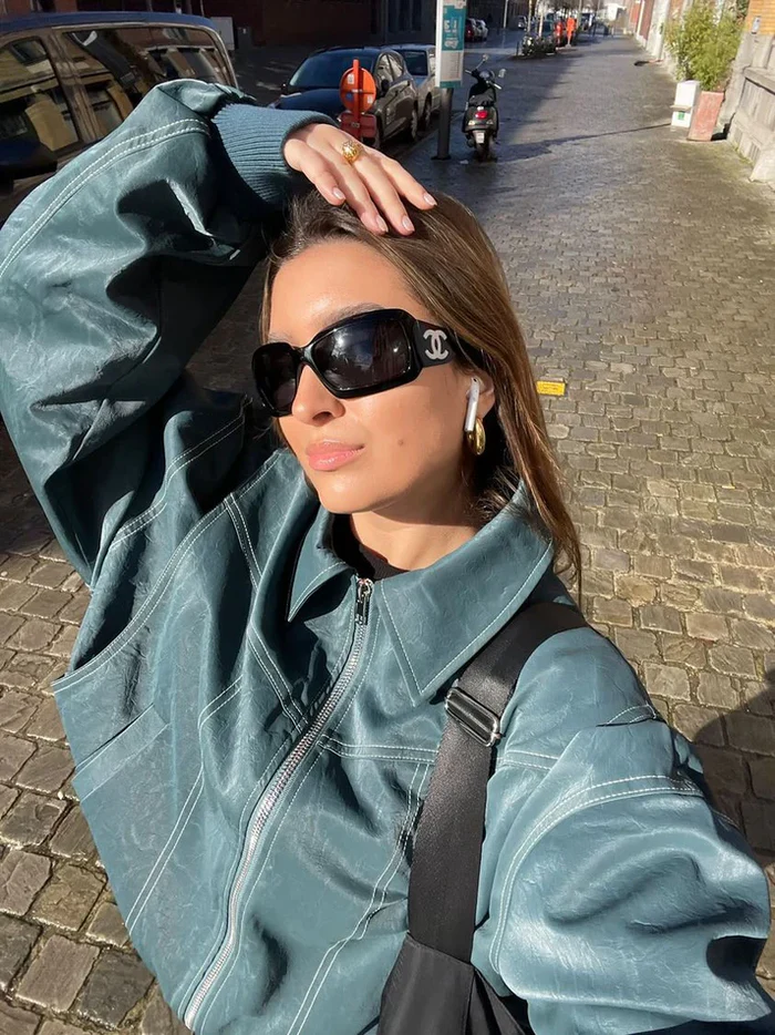 Veste Maria oversize contrastée 