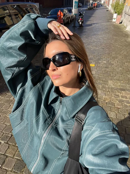 Veste Maria oversize contrastée 