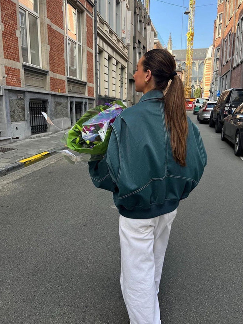 Veste Maria oversize contrastée 