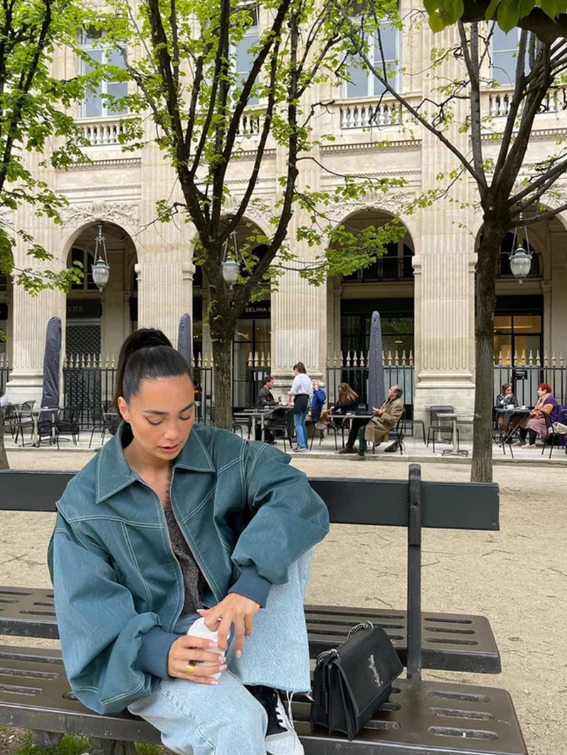 Veste Maria oversize contrastée 