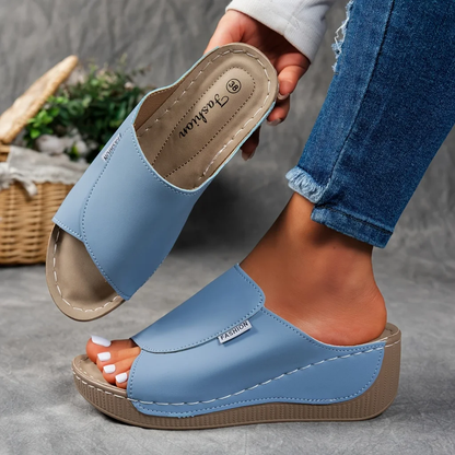 🔥Dernière promotion -50% - Chaussons confortables en cuir pour femmes avec semelle épaisse et soutien de la voûte plantaire