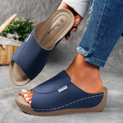 🔥Dernière promotion -50% - Chaussons confortables en cuir pour femmes avec semelle épaisse et soutien de la voûte plantaire