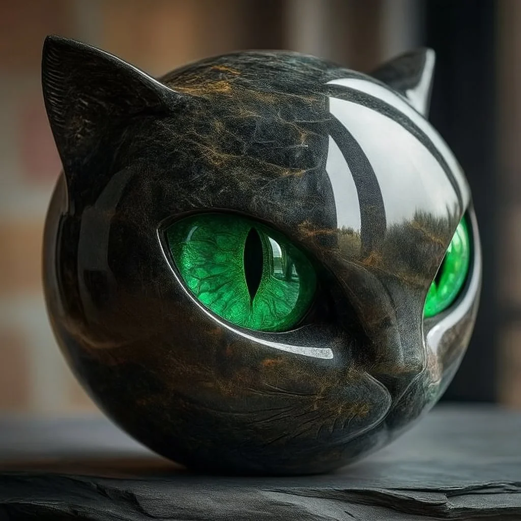 ONYX | Sculpture de chat noir fabriquée à la main