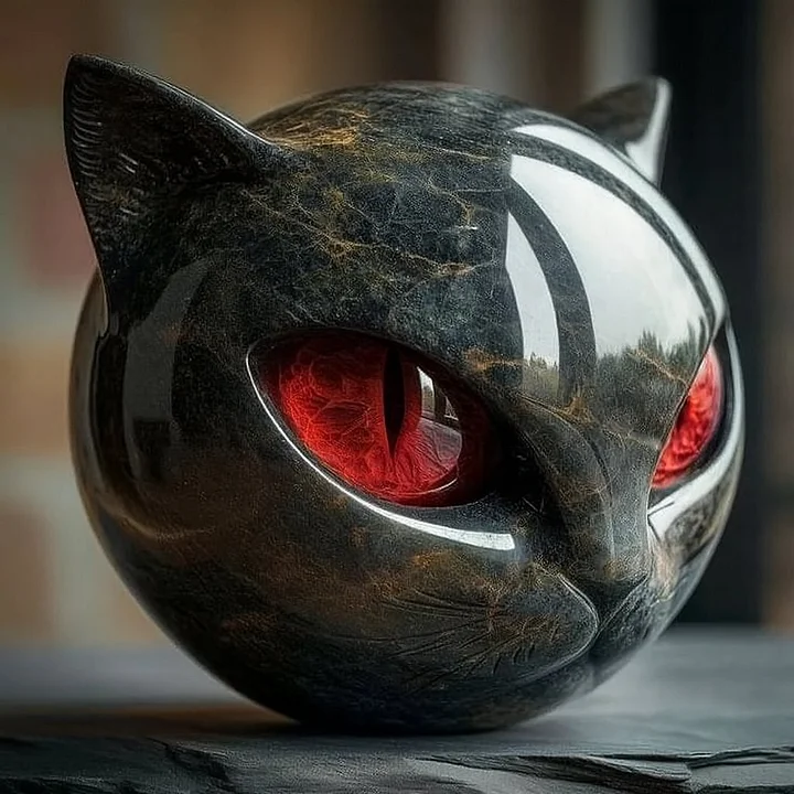 ONYX | Sculpture de chat noir fabriquée à la main
