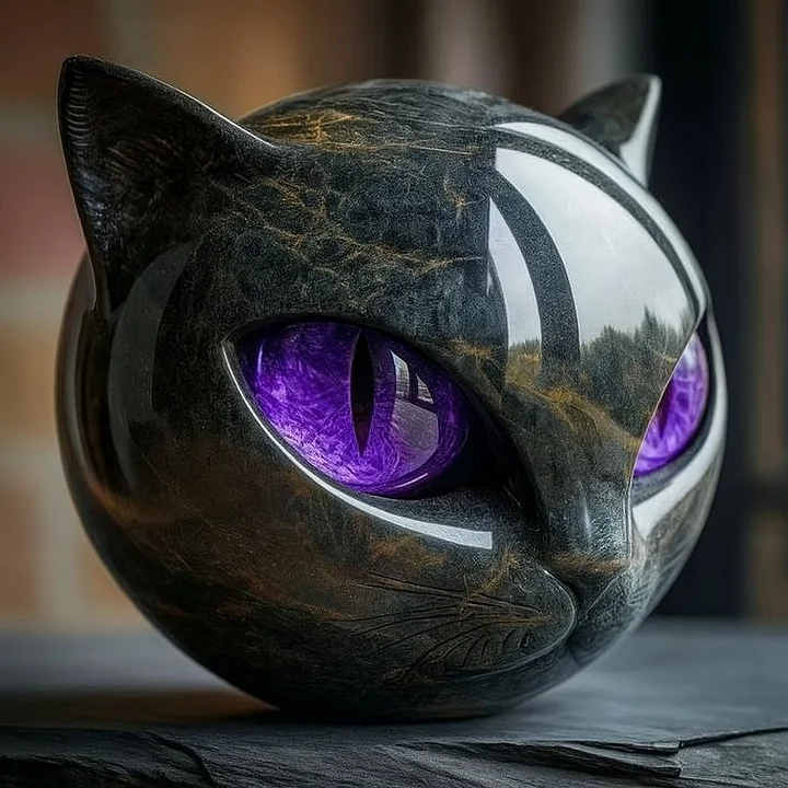 ONYX | Sculpture de chat noir fabriquée à la main
