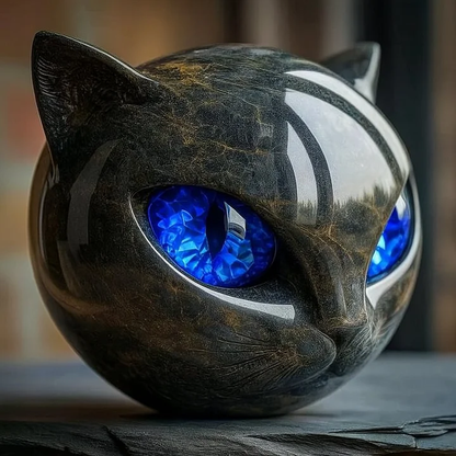 ONYX | Sculpture de chat noir fabriquée à la main