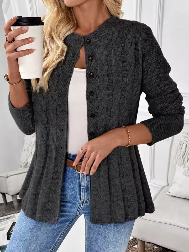 Clara | Textured Knit Button Cardigan