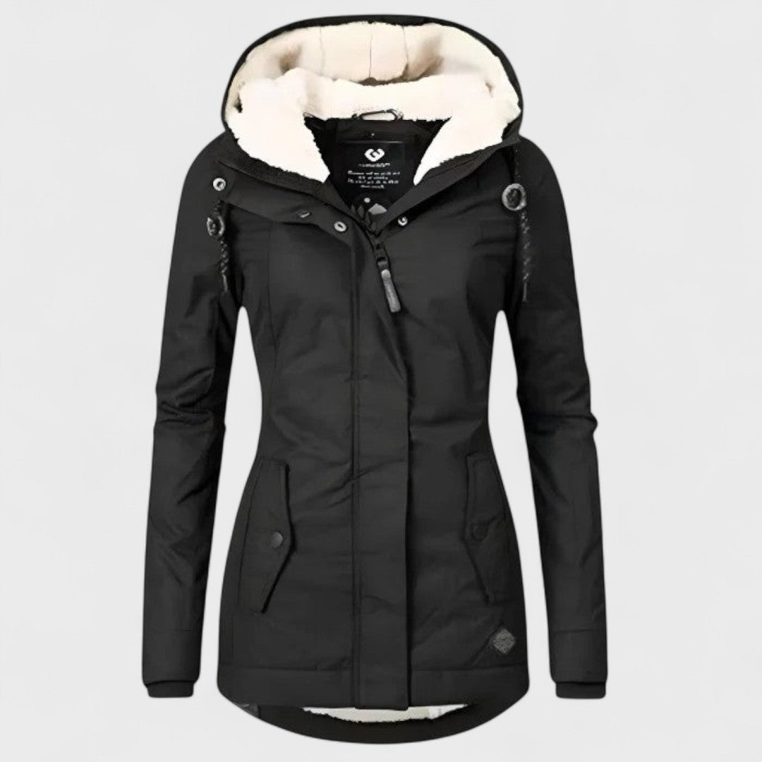 Veste chaude et imperméable à capuche pour femme