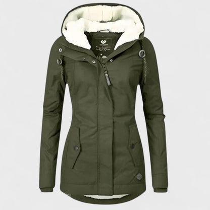 Veste chaude et imperméable à capuche pour femme